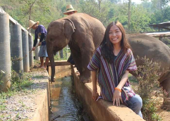 Isabel volunteering in Chang Mai, Thailand